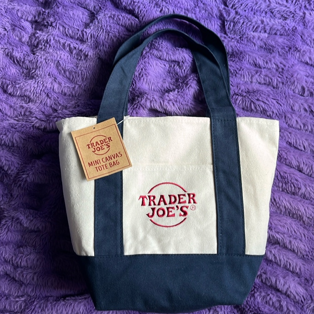 Viral!Trader Joe’s Mini Canvas Bag Blue